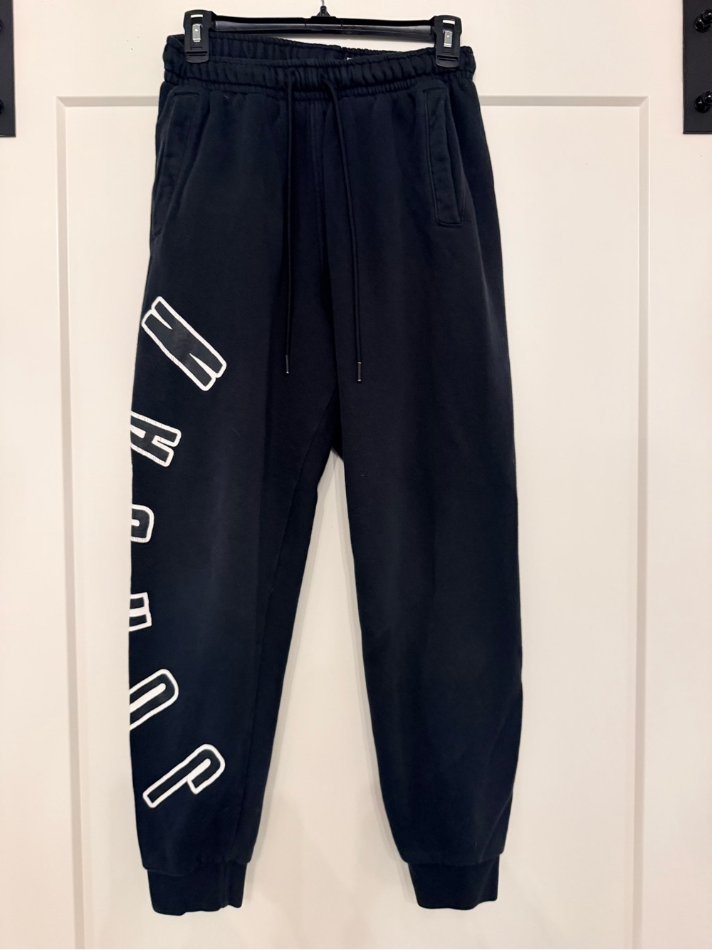 Jordan Black Sweatpants with White Side Lettering
